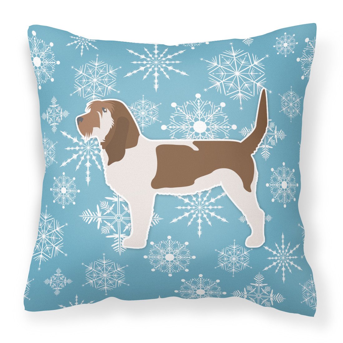 Winter Snowflake Grand Basset Griffon Vendeen Fabric Decorative Pillow BB3490PW1818 by Caroline&#39;s Treasures