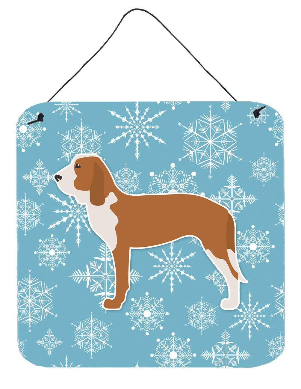 Winter Snowflake Spanish Hound Wall or Door Hanging Prints BB3491DS66 by Caroline&#39;s Treasures