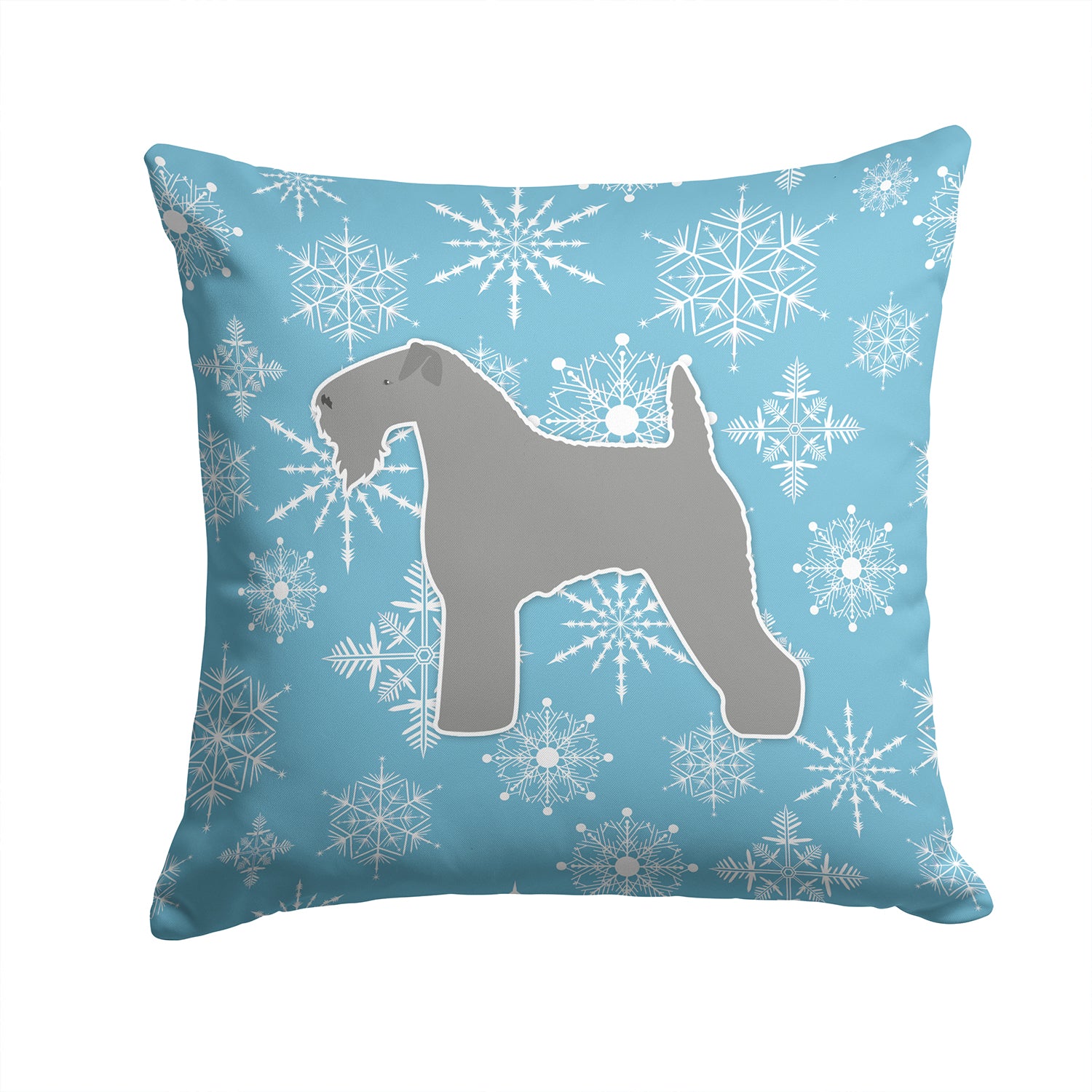 Winter Snowflake Kerry Blue Terrier Fabric Decorative Pillow BB3492PW1414 - the-store.com
