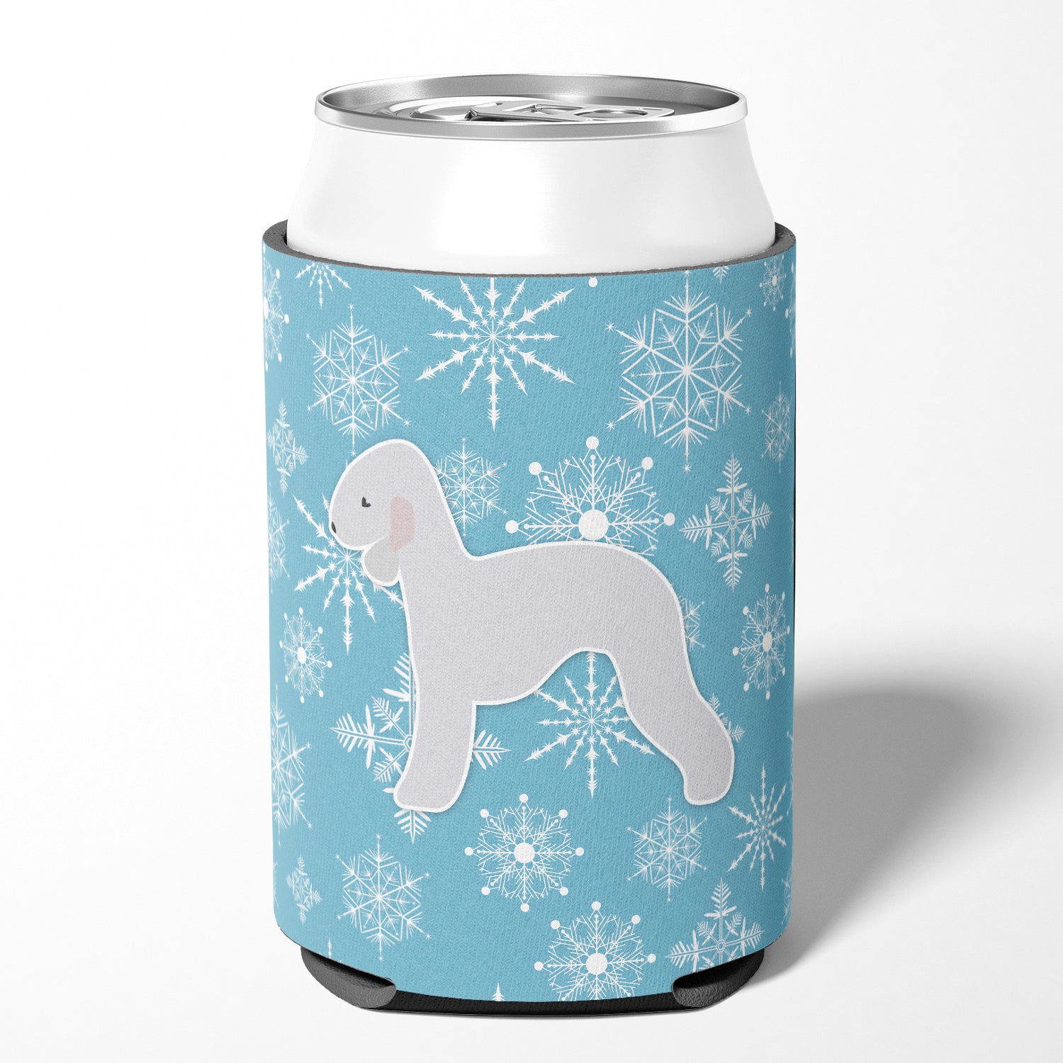 Winter Snowflake Bedlington Terrier Can or Bottle Hugger BB3494CC