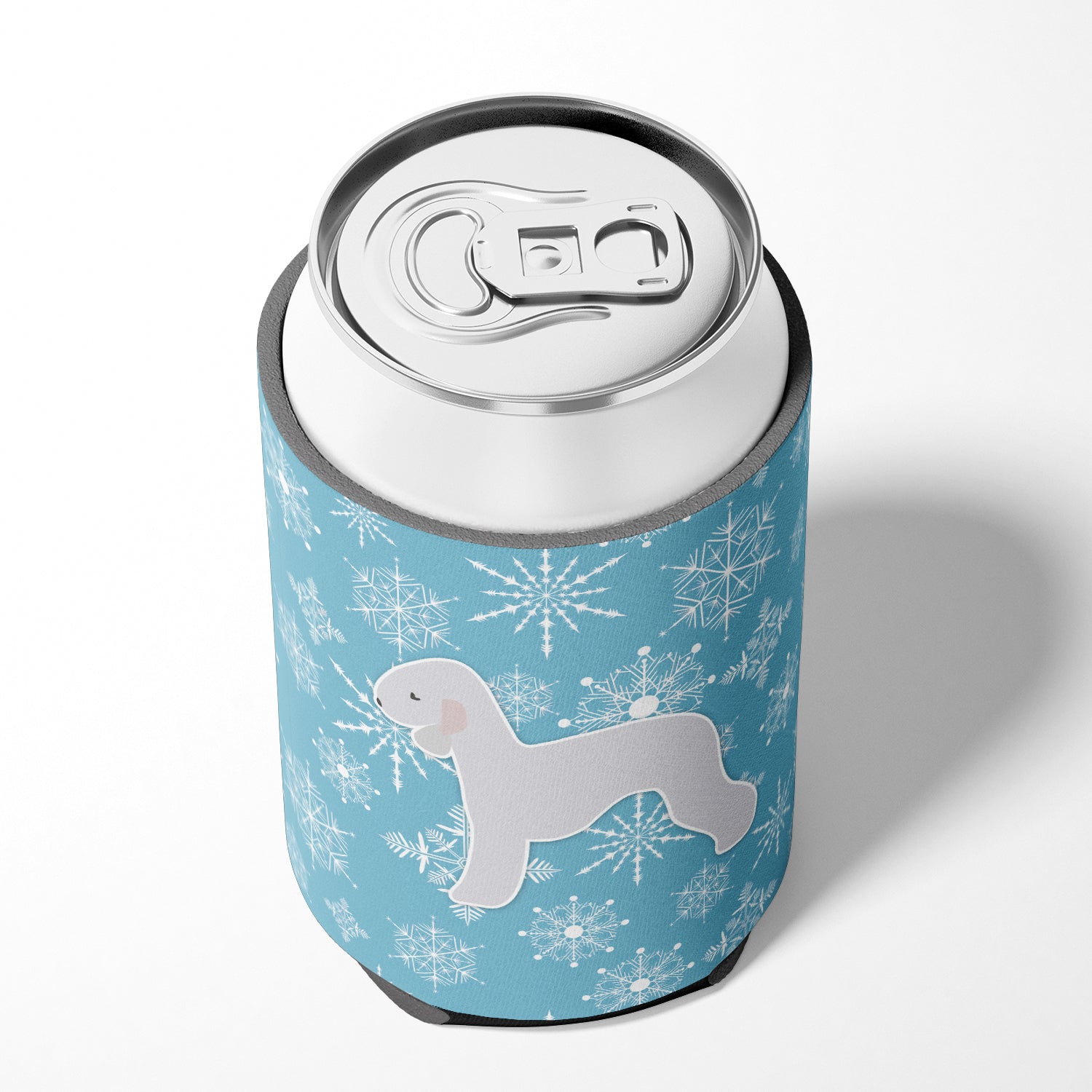 Winter Snowflake Bedlington Terrier Can or Bottle Hugger BB3494CC
