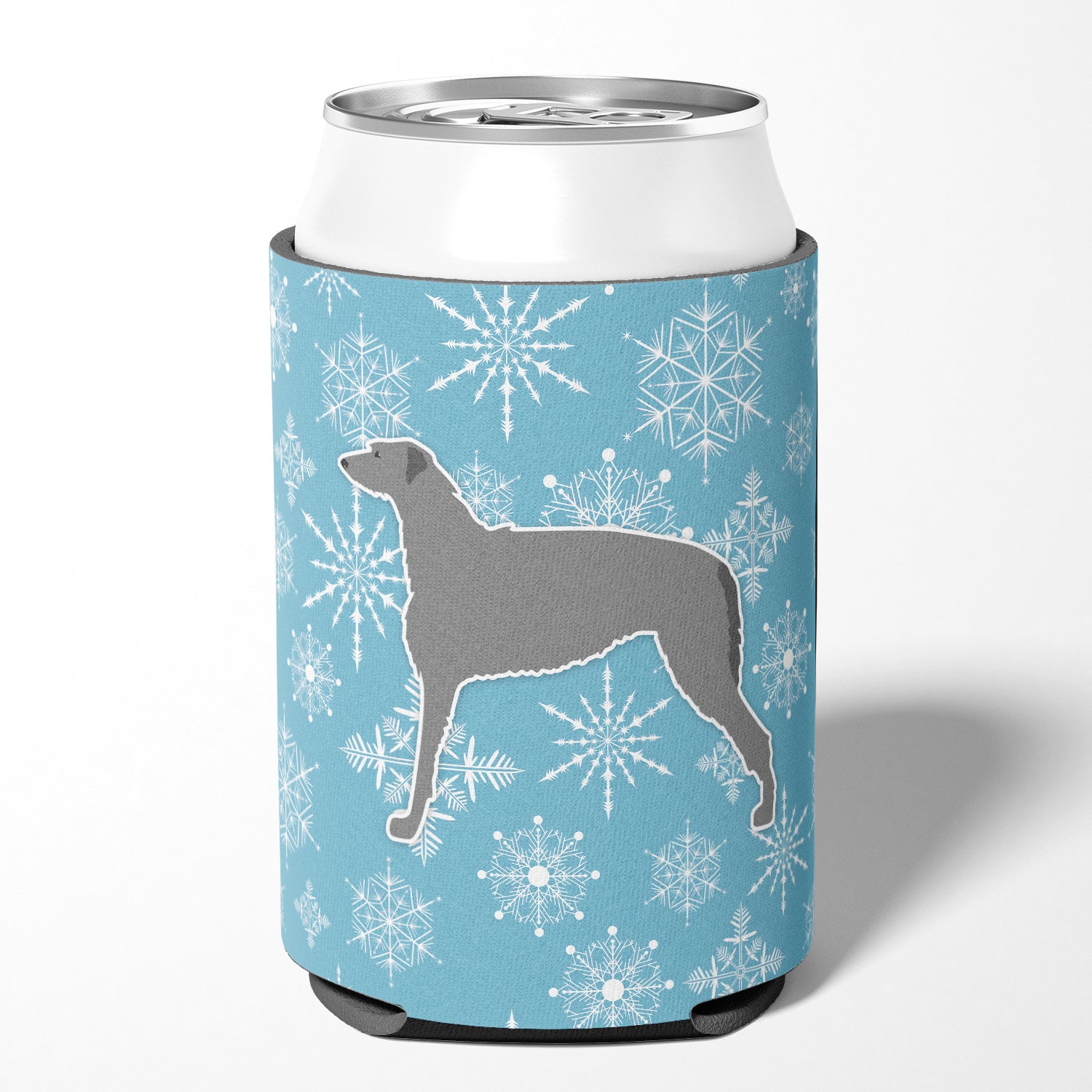 Winter Snowflake Scottish Deerhound Can or Bottle Hugger BB3496CC