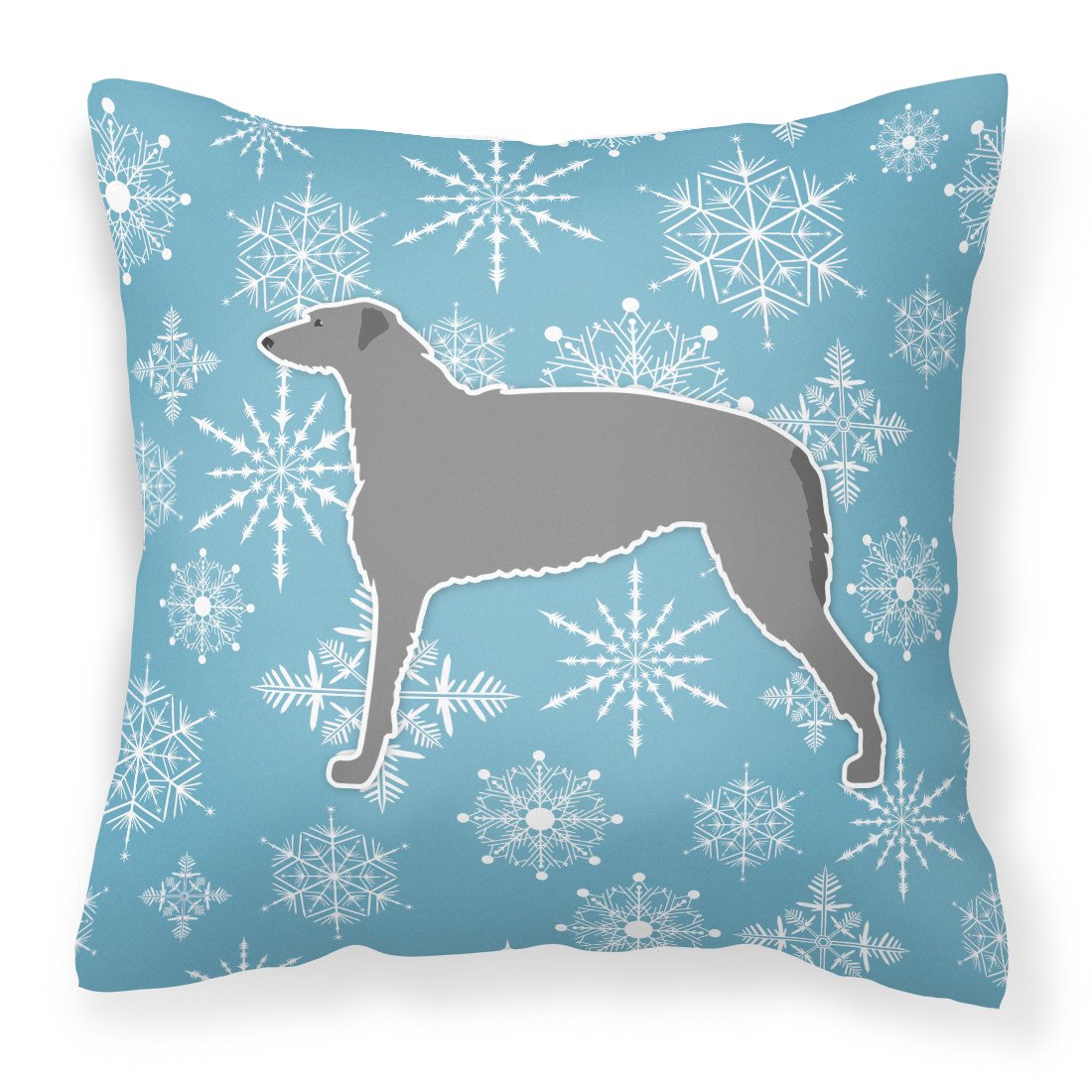 Winter Snowflake Scottish Deerhound Fabric Decorative Pillow BB3496PW1818 by Caroline's Treasures