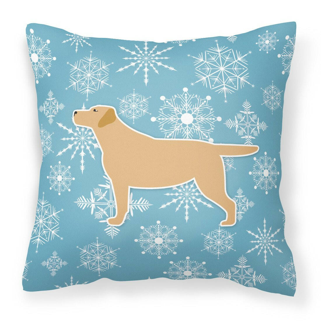 Winter Snowflake Yellow Labrador Retriever Fabric Decorative Pillow BB3497PW1818 by Caroline's Treasures