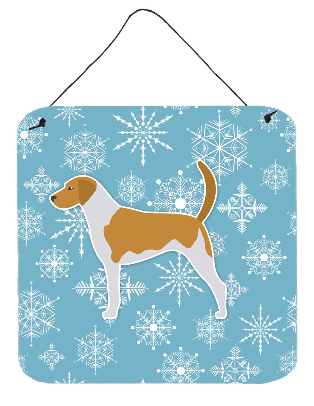 Winter Snowflake American Foxhound Wall or Door Hanging Prints BB3498DS66 by Caroline&#39;s Treasures