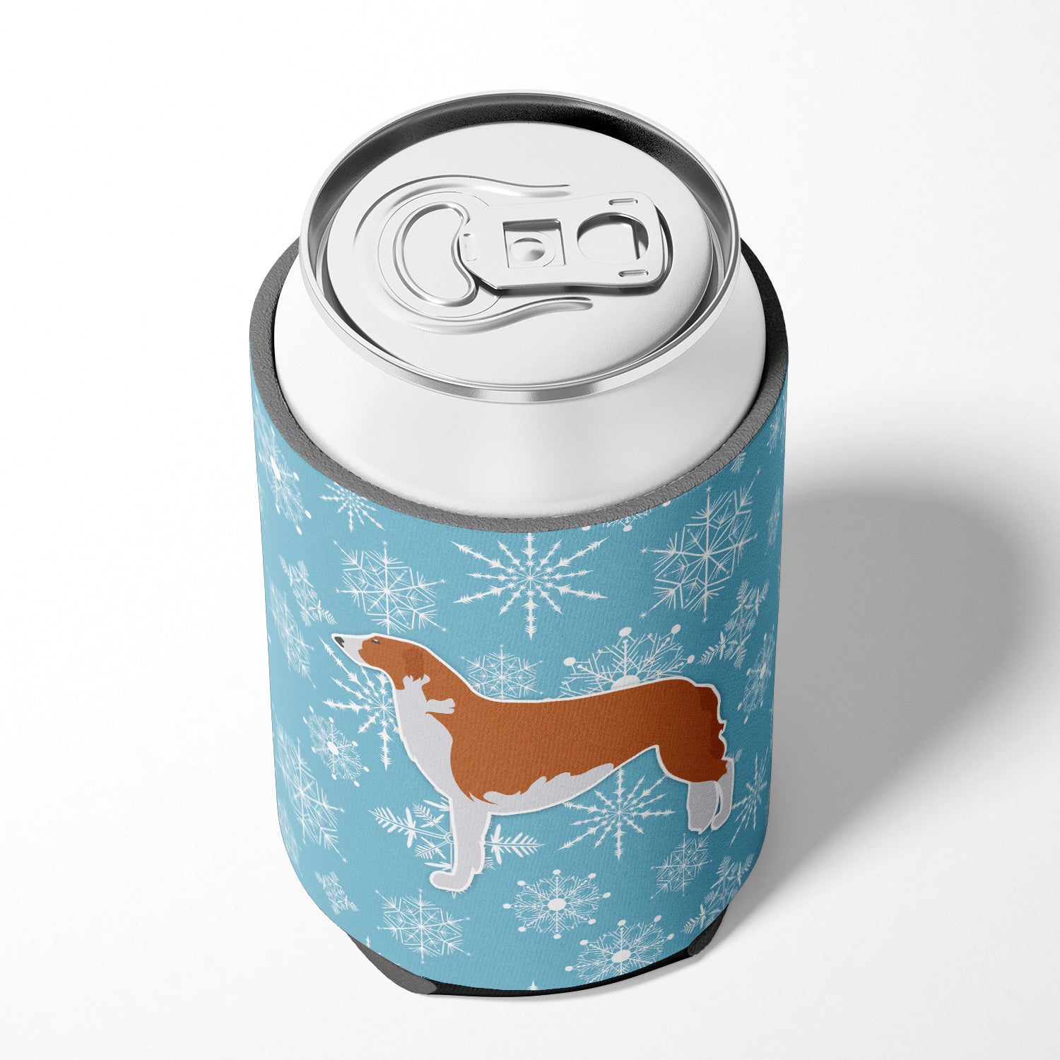 Winter Snowflake Borzoi Russian Greyhound Can or Bottle Hugger BB3499CC