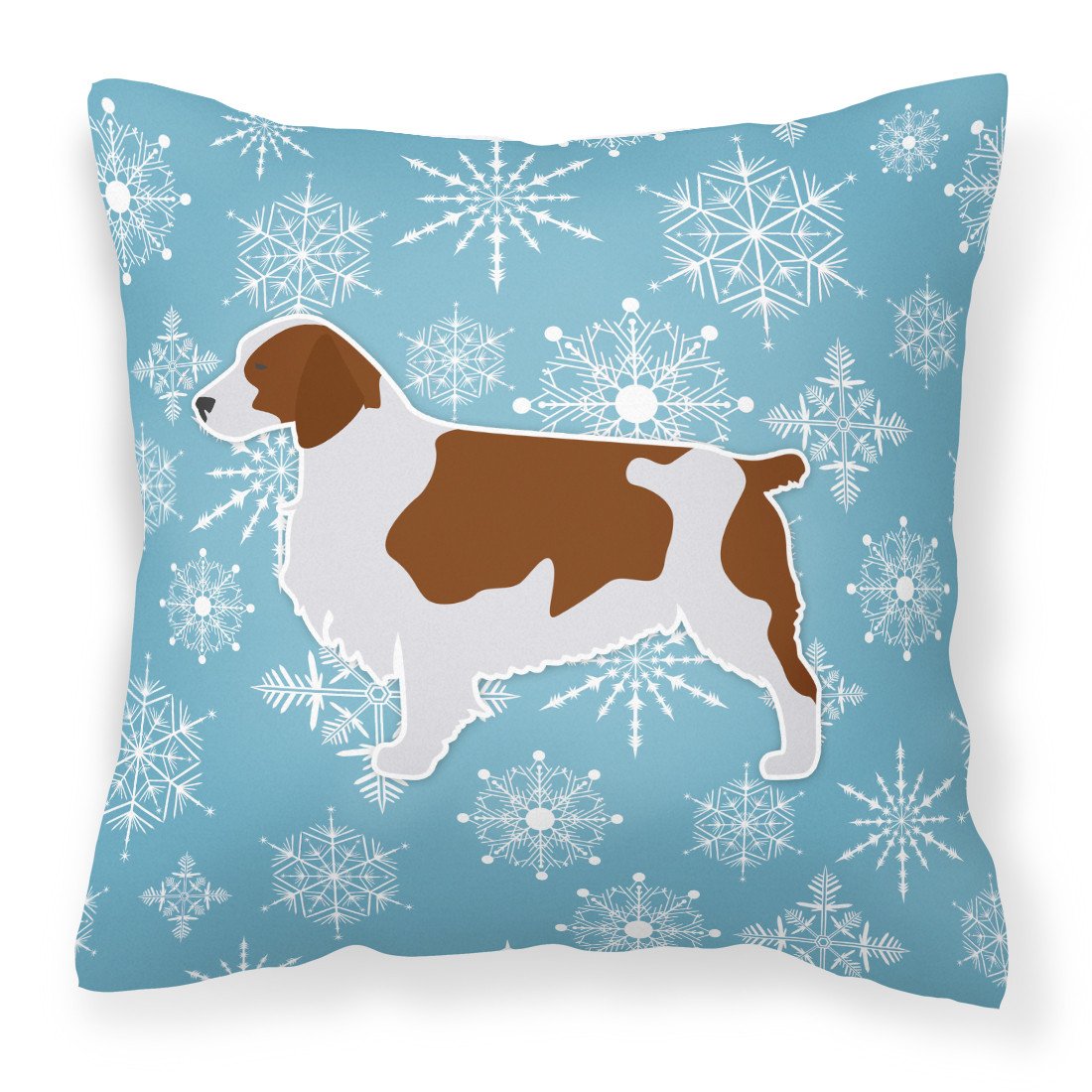 Winter Snowflake Welsh Springer Spaniel Fabric Decorative Pillow BB3500PW1818 by Caroline's Treasures