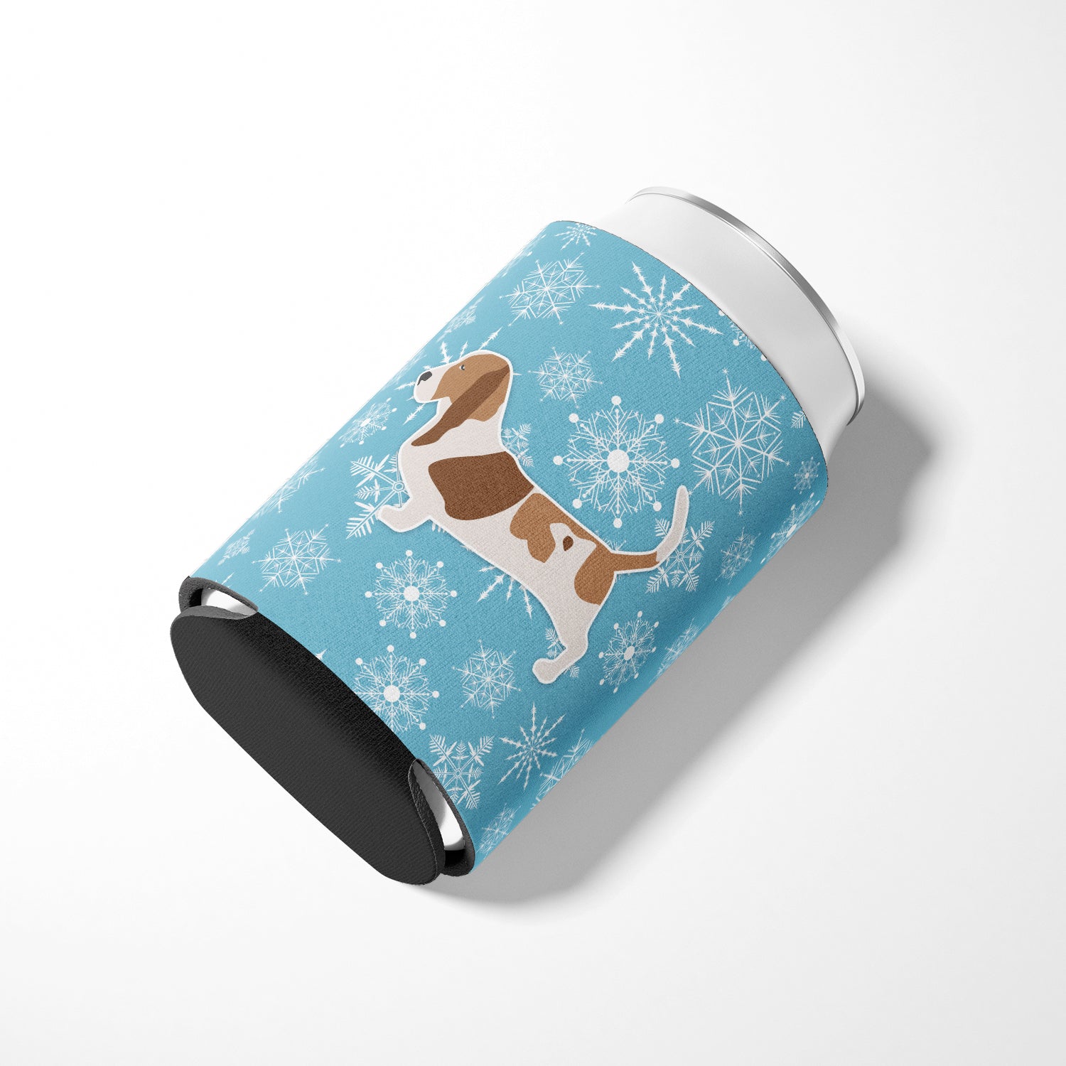 Winter Snowflake Basset Hound Can ou Bottle Hugger BB3502CC