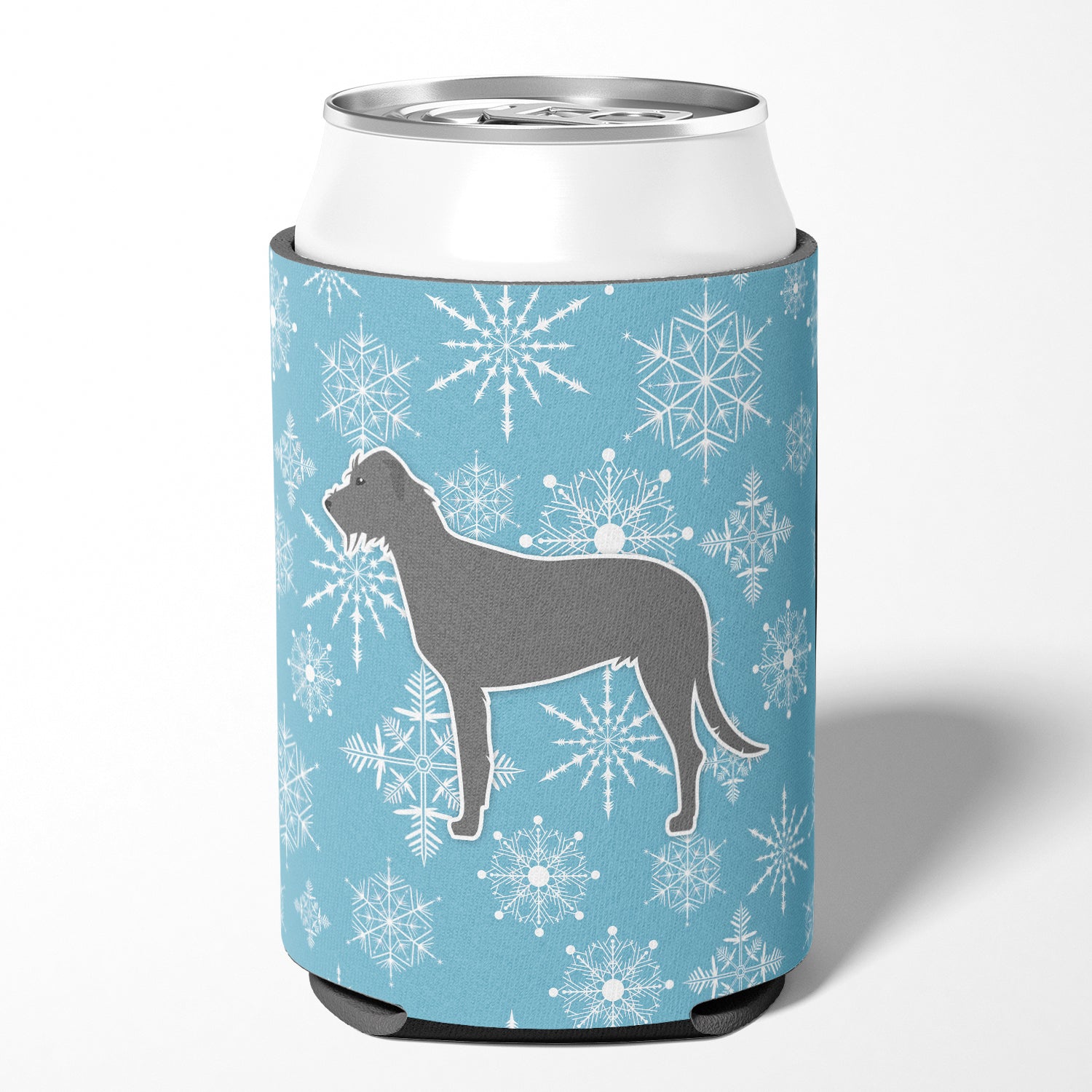 Winter Snowflake Irish Wolfhound Can ou Bottle Hugger BB3503CC