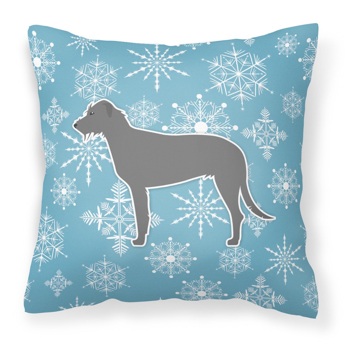 Winter Snowflake Irish Wolfhound Fabric Decorative Pillow BB3503PW1818 by Caroline&#39;s Treasures