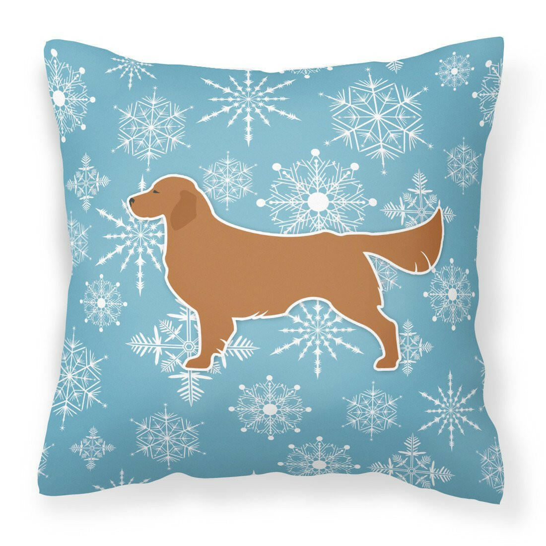 Winter Snowflake Golden Retriever Fabric Decorative Pillow BB3504PW1818 by Caroline&#39;s Treasures