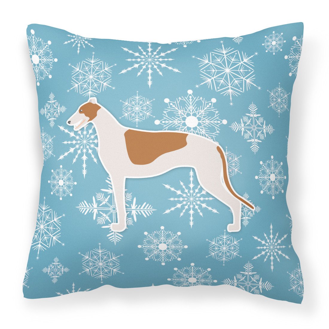 Winter Snowflake Greyhound Fabric Decorative Pillow BB3505PW1818 by Caroline&#39;s Treasures