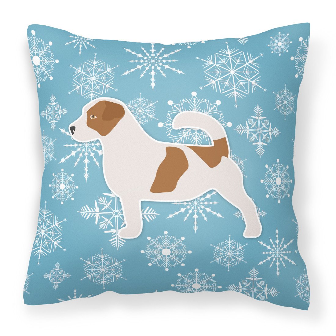 Winter Snowflake Jack Russell Terrier Fabric Decorative Pillow BB3507PW1818 by Caroline&#39;s Treasures