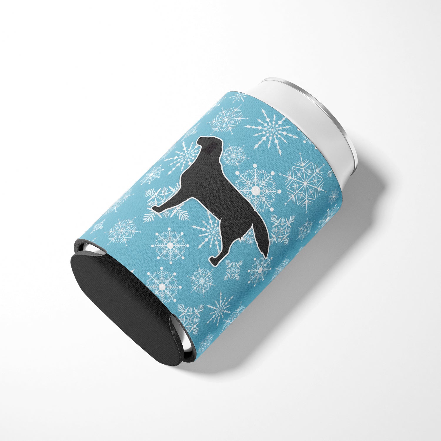 Winter Snowflake Black Labrador Retriever Can or Bottle Hugger BB3508CC  the-store.com.