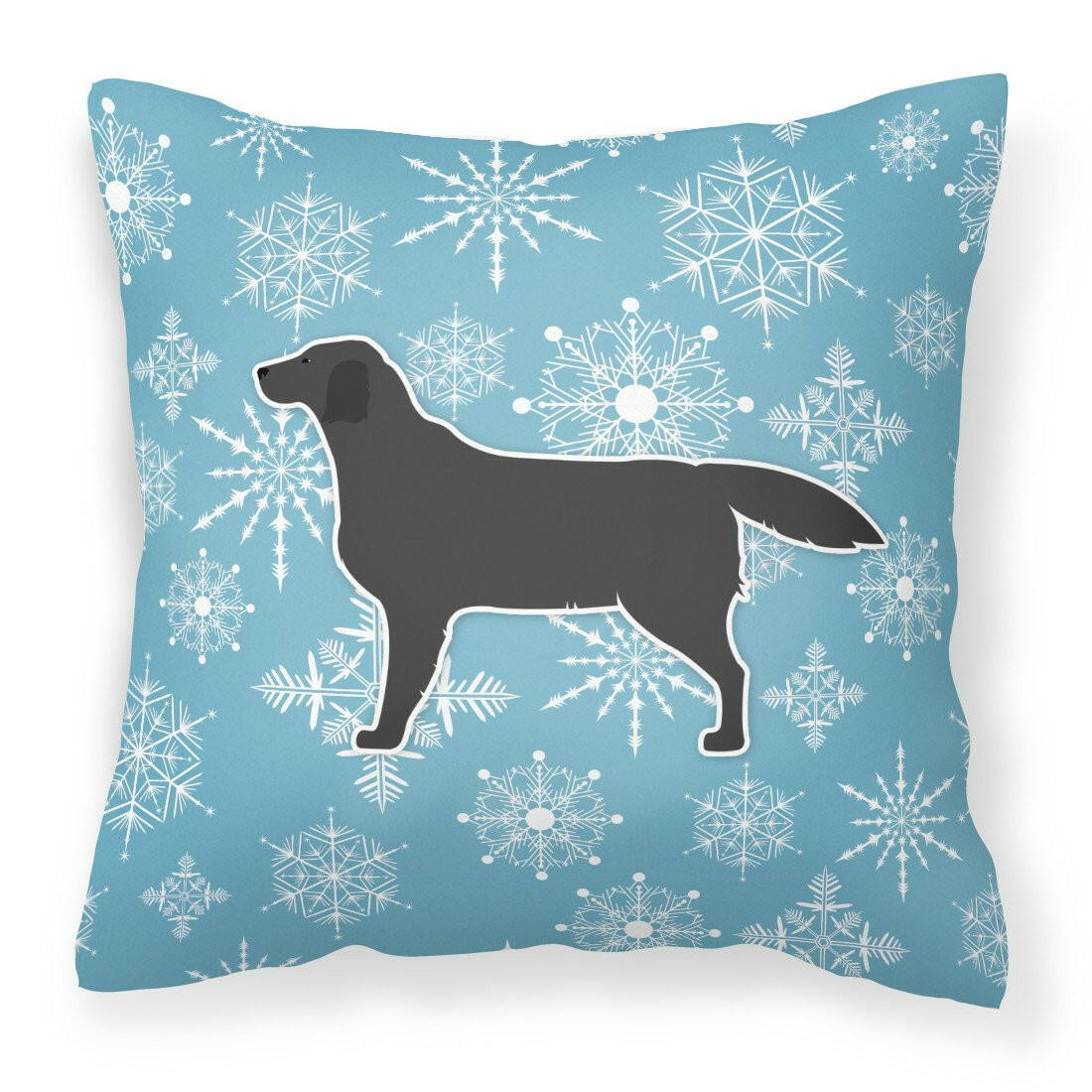 Winter Snowflake Black Labrador Retriever Fabric Decorative Pillow BB3508PW1818 by Caroline's Treasures