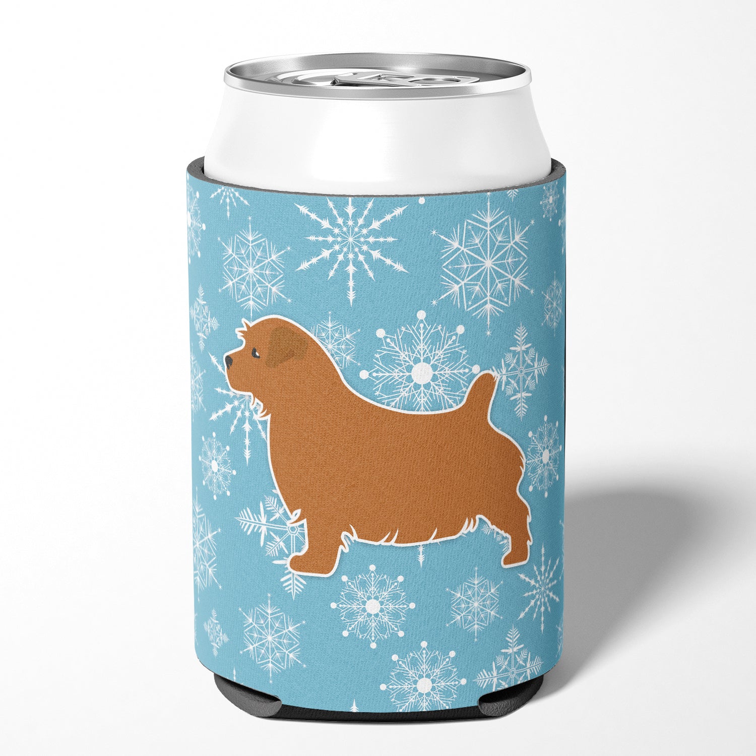 Winter Snowflake Norfolk Terrier Can or Bottle Hugger BB3509CC