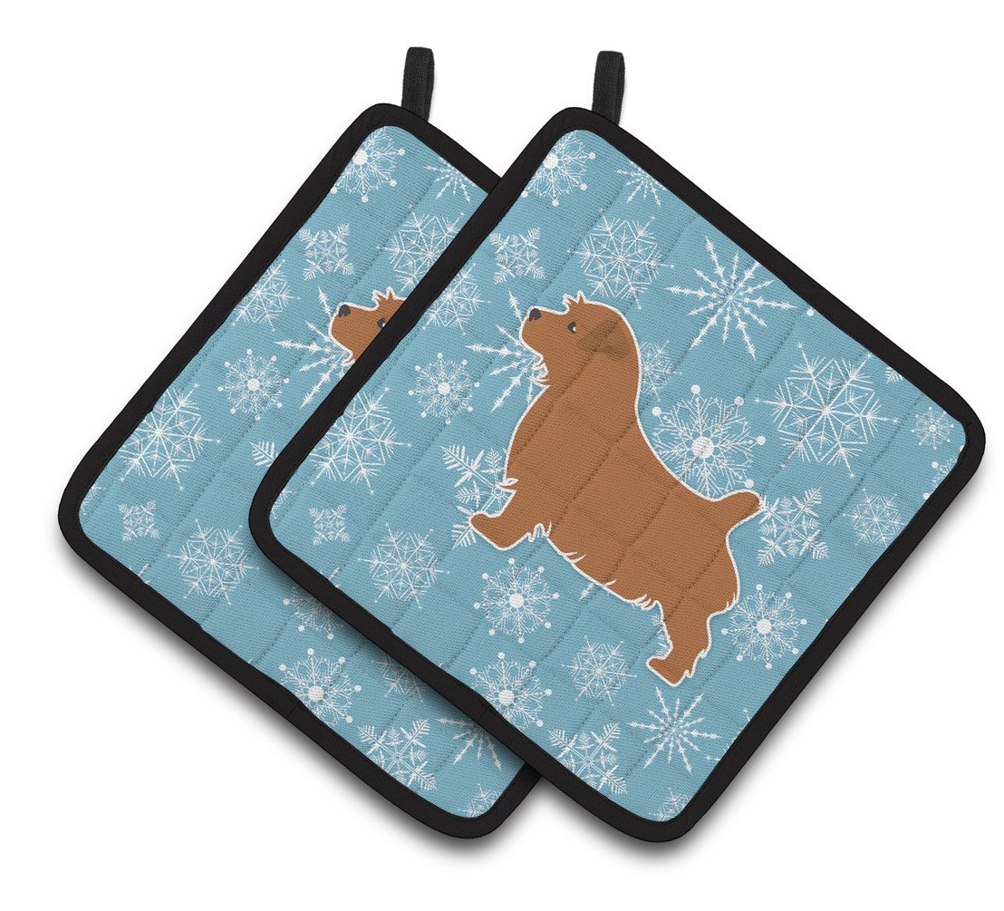 Winter Snowflake Norfolk Terrier Pair of Pot Holders BB3509PTHD by Caroline's Treasures