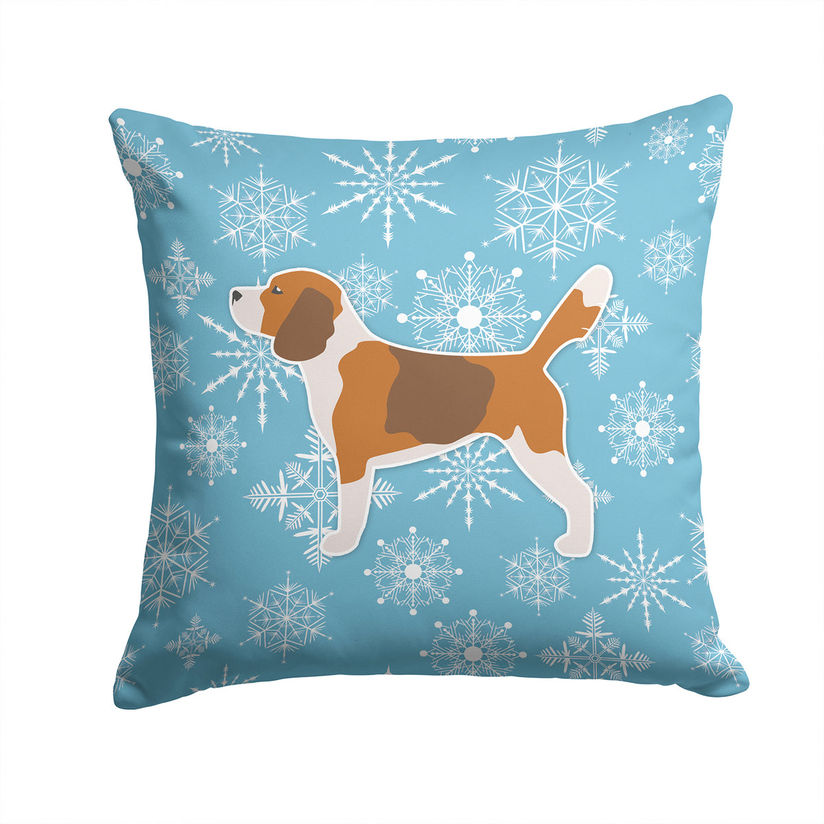Winter Snowflake Beagle Fabric Decorative Pillow BB3510PW1414 - the-store.com