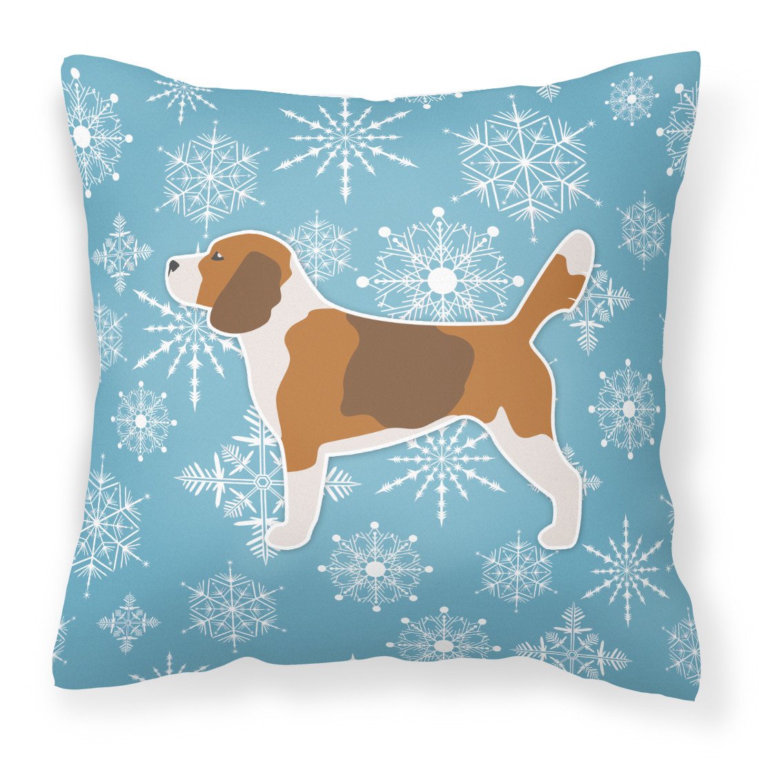 Winter Snowflake Beagle Fabric Decorative Pillow BB3510PW1818 by Caroline's Treasures