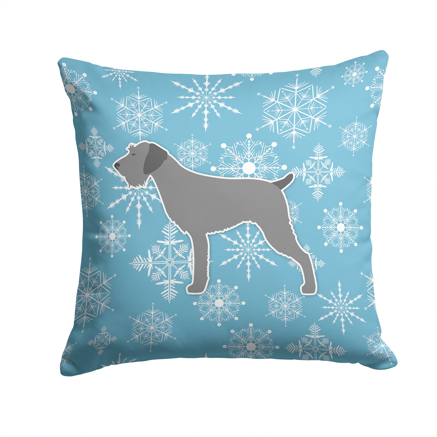Winter Snowflake German Wirehaired Pointer Fabric Decorative Pillow BB3511PW1414 - the-store.com