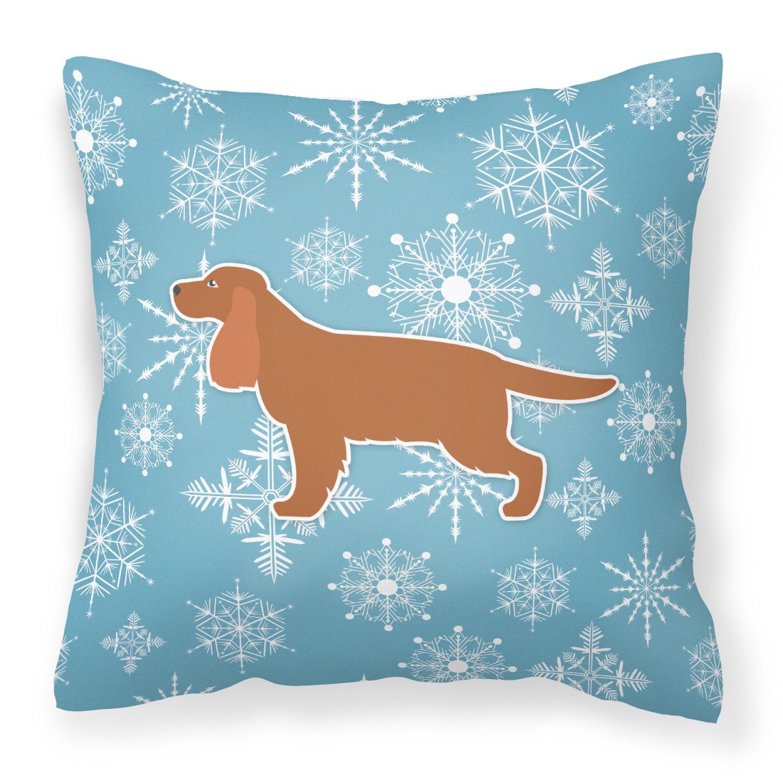 Winter Snowflake English Cocker Spaniel Fabric Decorative Pillow BB3512PW1818 by Caroline&#39;s Treasures
