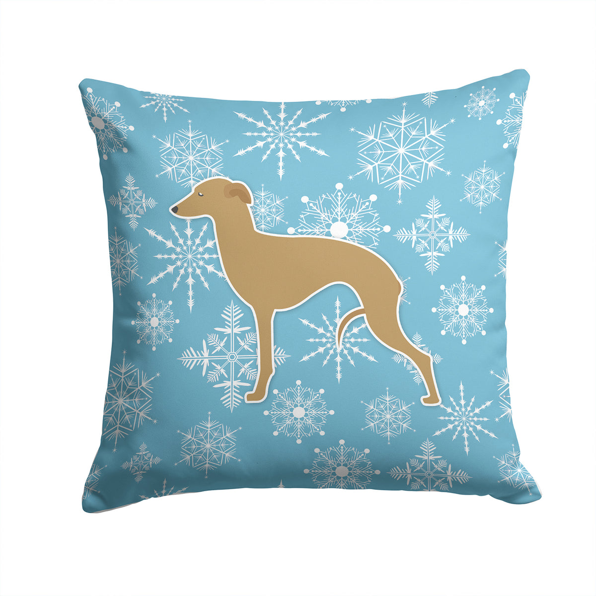 Winter Snowflake Italian Greyhound Fabric Decorative Pillow BB3514PW1414 - the-store.com