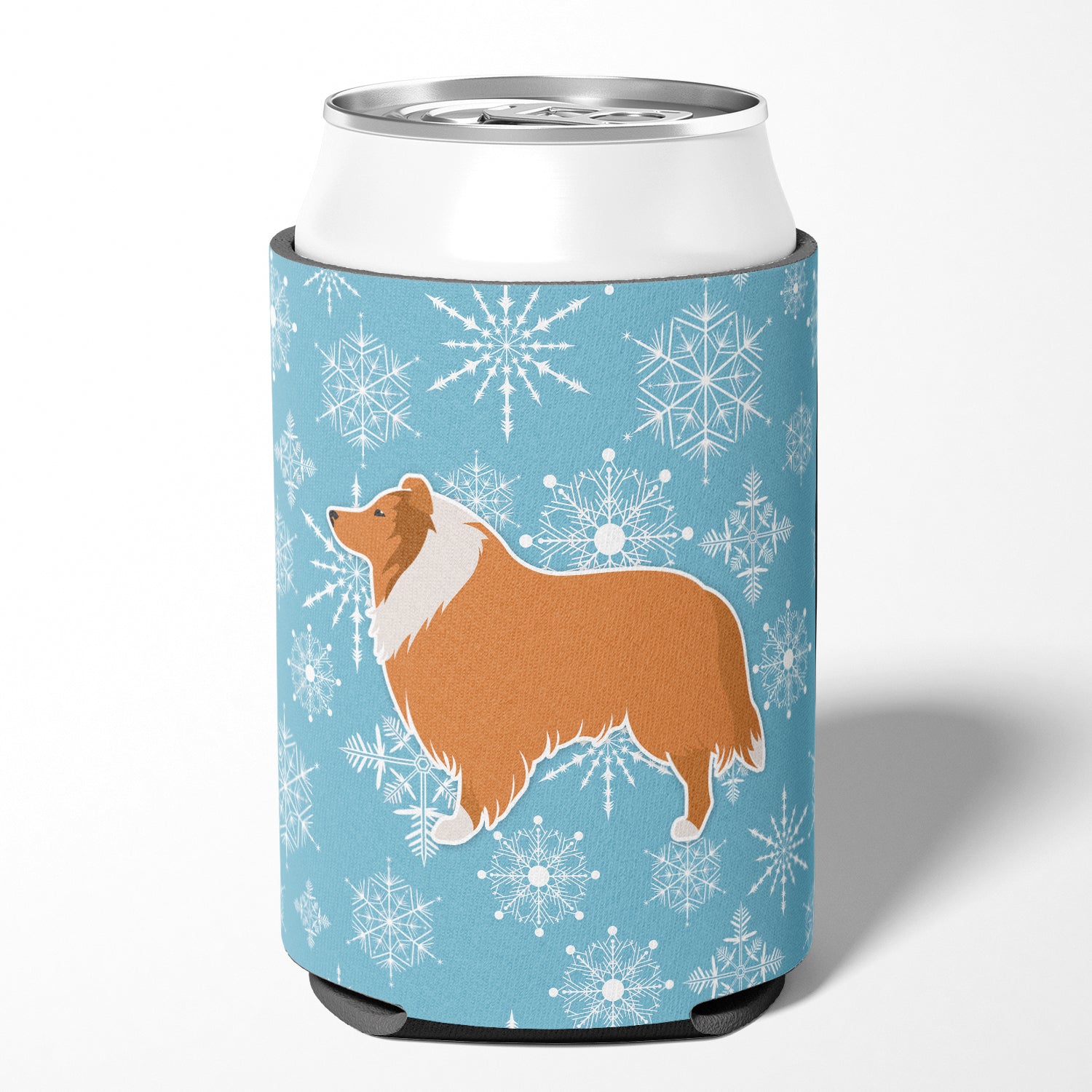 Winter Snowflake Collie Can or Bottle Hugger BB3516CC