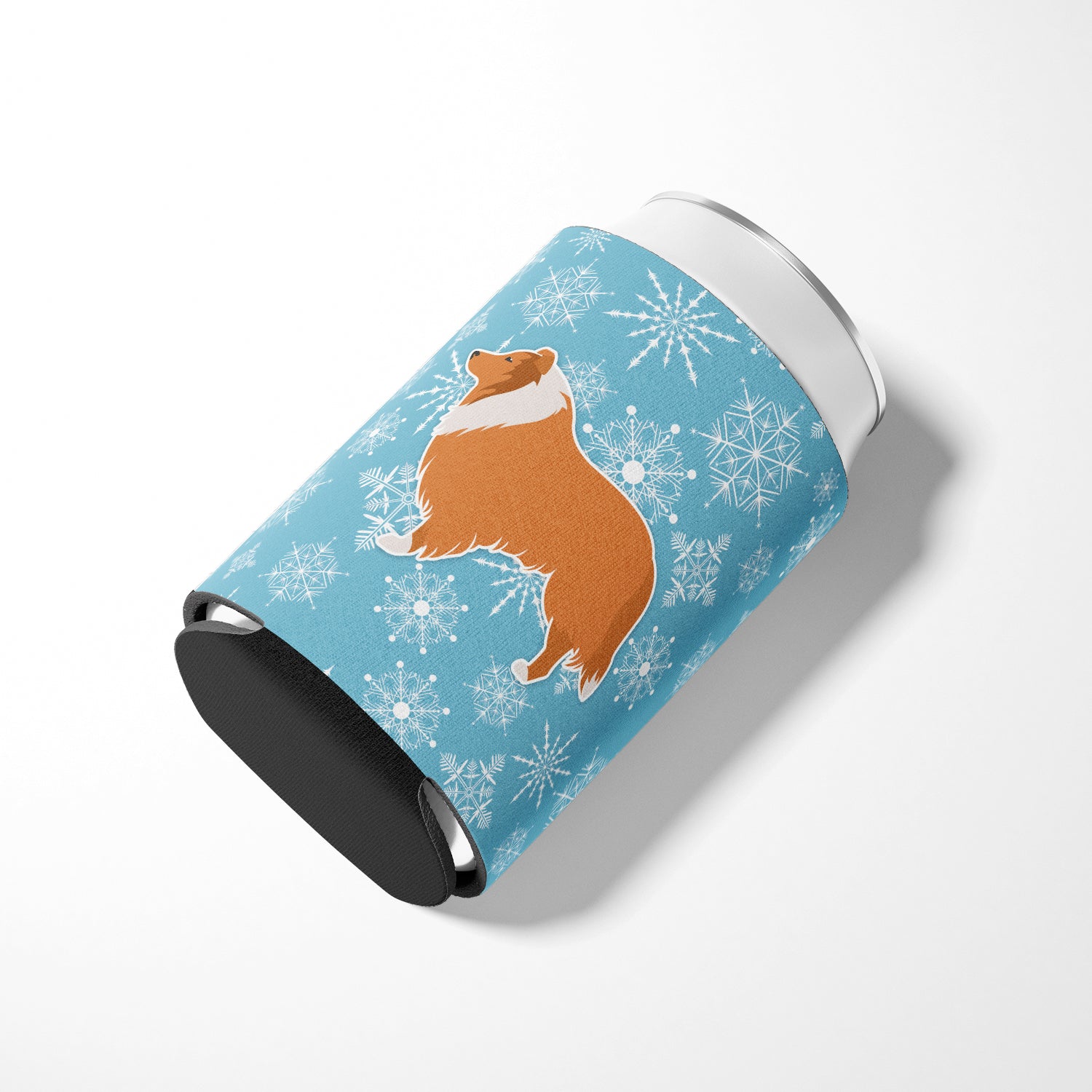 Winter Snowflake Collie Can or Bottle Hugger BB3516CC  the-store.com.