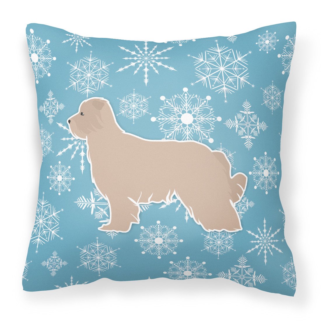 Winter Snowflake Pyrenean Shepherd Fabric Decorative Pillow BB3518PW1818 by Caroline&#39;s Treasures