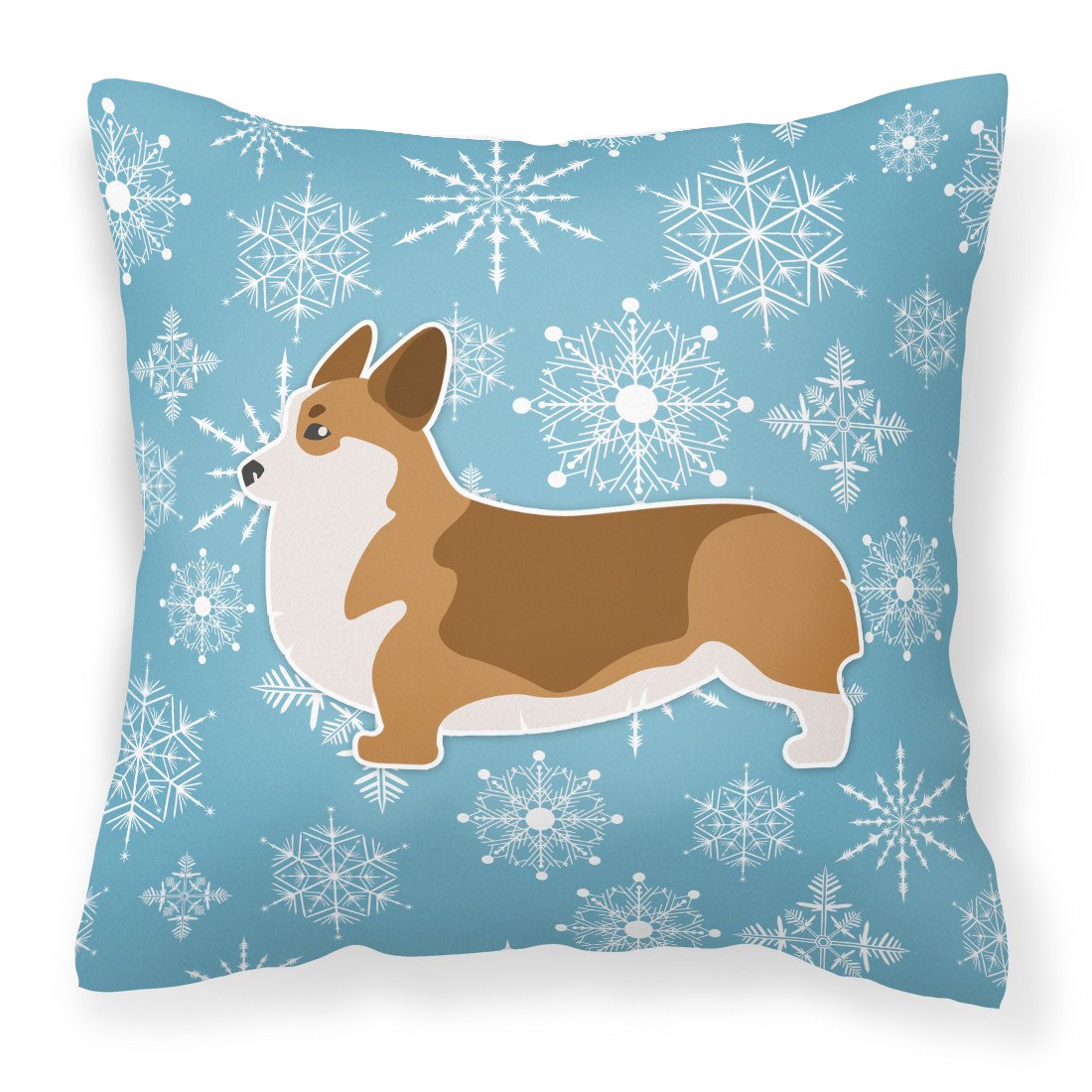 Winter Snowflake Corgi Fabric Decorative Pillow BB3520PW1818 by Caroline&#39;s Treasures