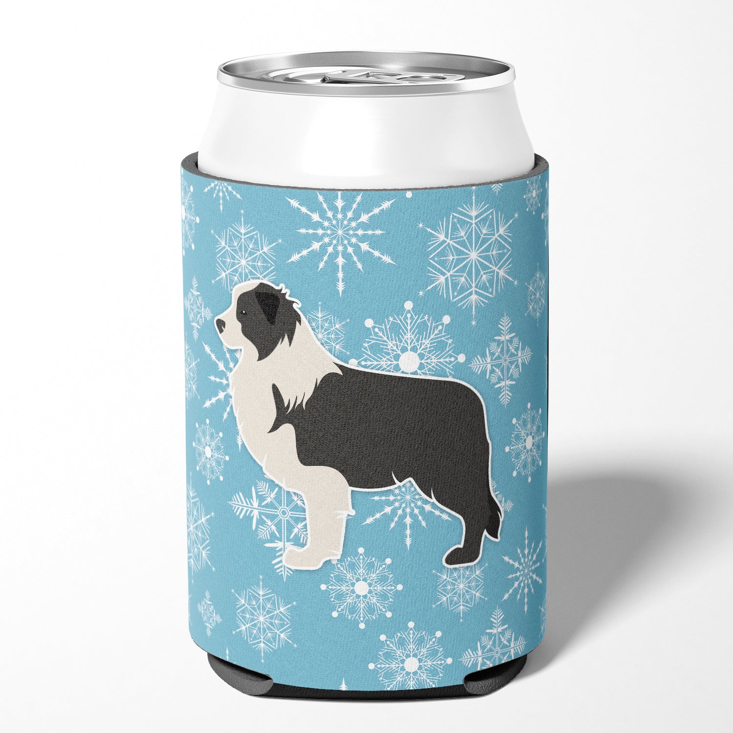 Winter Snowflake Black Border Collie Can or Bottle Hugger BB3523CC  the-store.com.