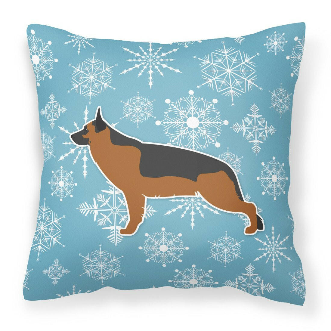 Winter Snowflake German Shepherd Fabric Decorative Pillow BB3524PW1818 by Caroline&#39;s Treasures