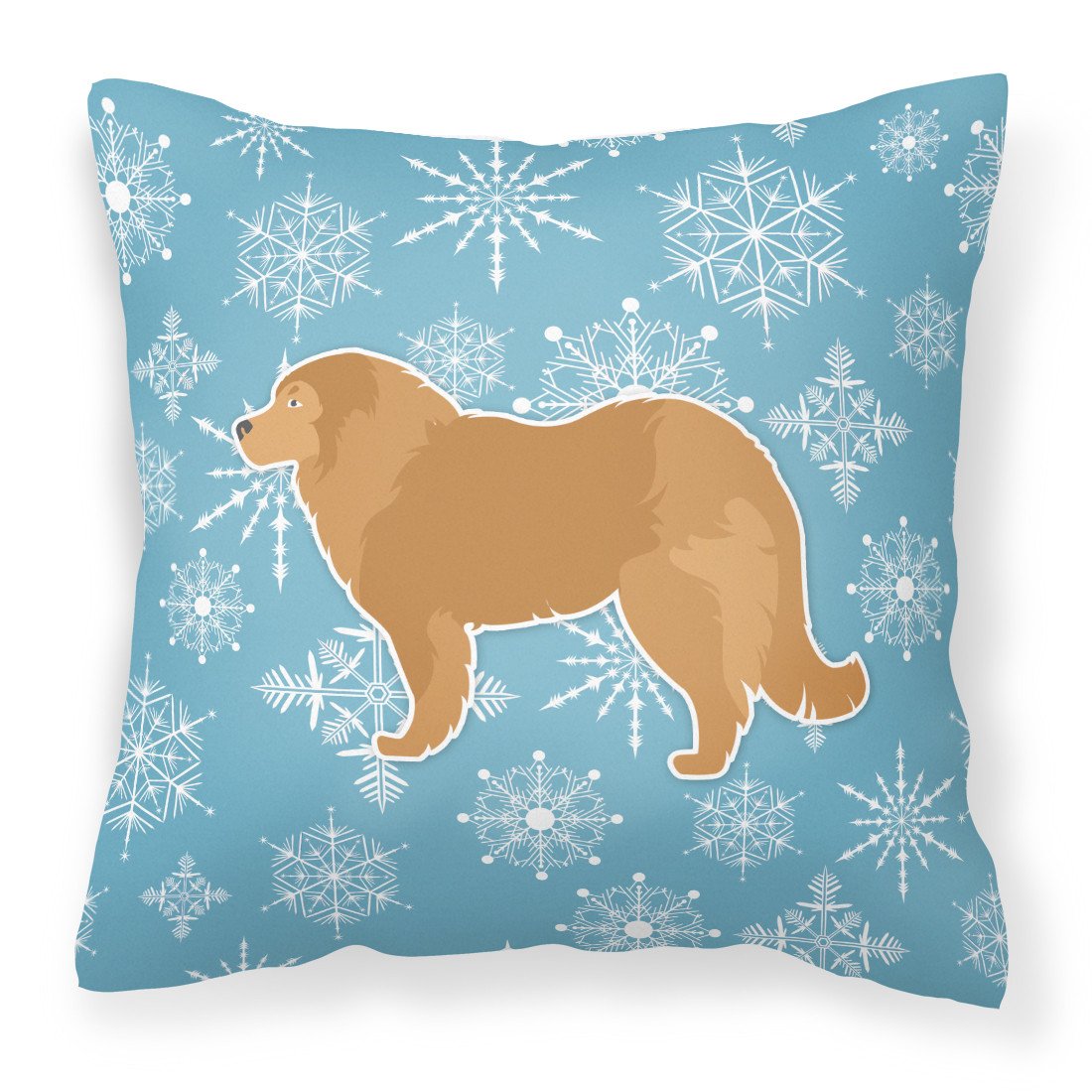 Winter Snowflake Caucasian Shepherd Dog Fabric Decorative Pillow BB3525PW1818 by Caroline&#39;s Treasures