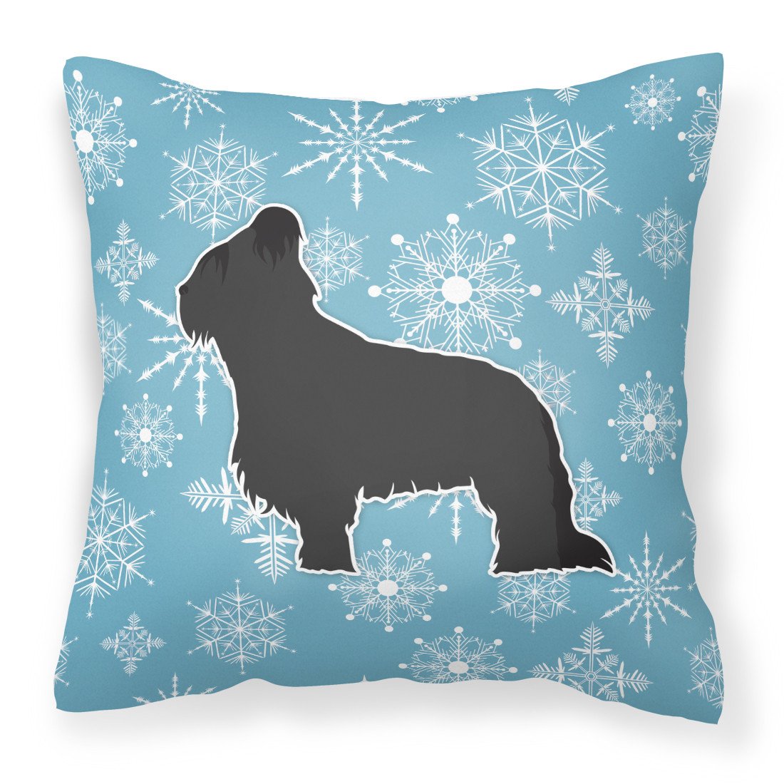 Winter Snowflake Briard Fabric Decorative Pillow BB3526PW1818 by Caroline&#39;s Treasures
