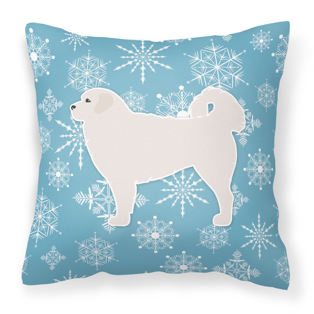 Winter Snowflake Polish Tatra Sheepdog Fabric Decorative Pillow BB3527PW1818 by Caroline's Treasures