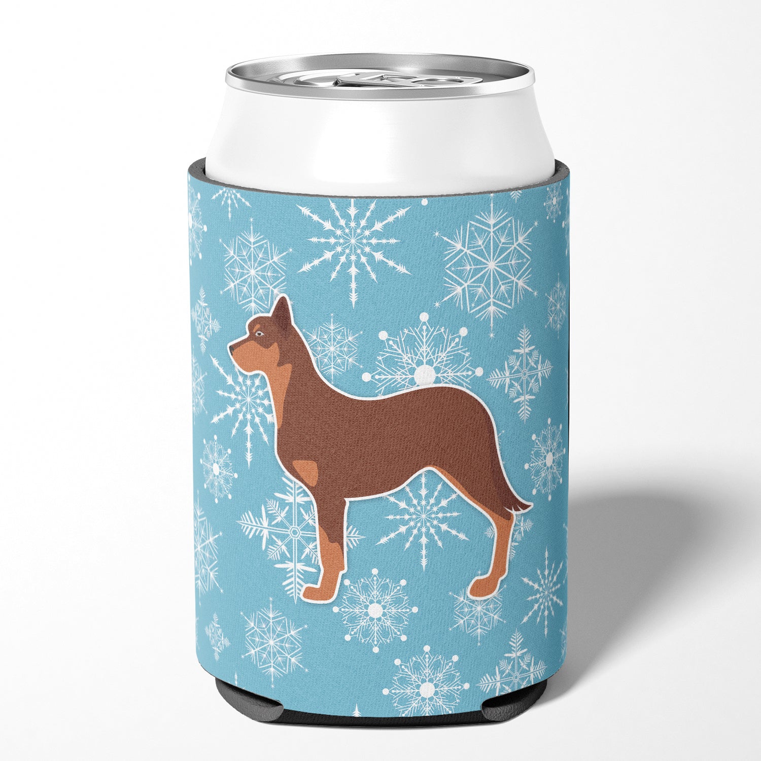 Winter Snowflake Australian Kelpie Dog Can or Bottle Hugger BB3529CC