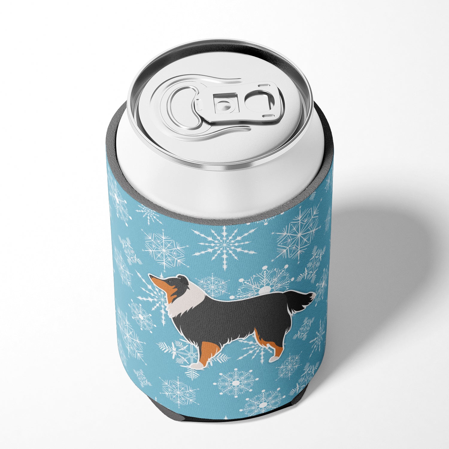 Winter Snowflake Sheltie/Shetland Sheepdog Can or Bottle Hugger BB3530CC
