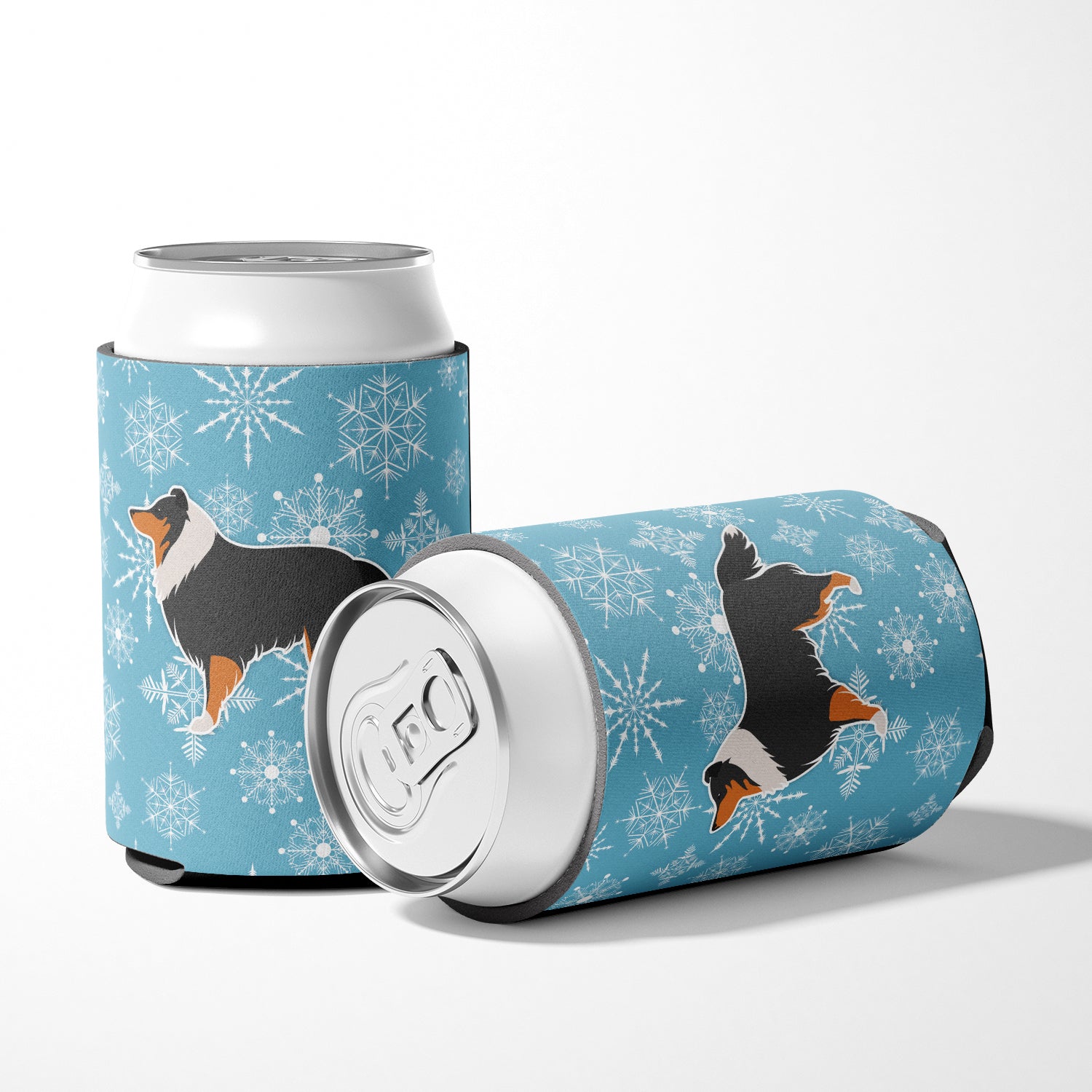 Winter Snowflake Sheltie/Shetland Sheepdog Can or Bottle Hugger BB3530CC