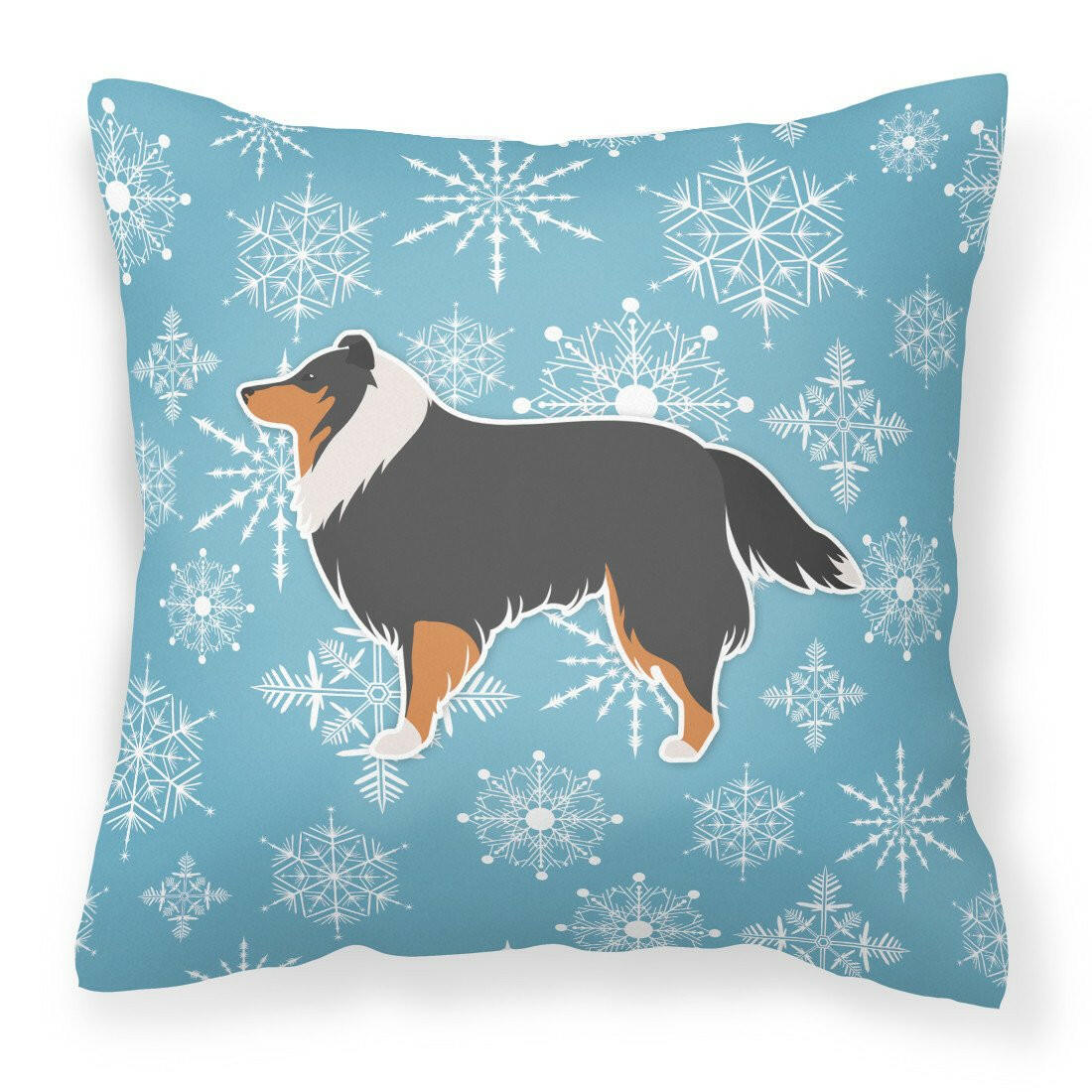 Winter Snowflake Sheltie/Shetland Sheepdog Fabric Decorative Pillow BB3530PW1818 by Caroline&#39;s Treasures