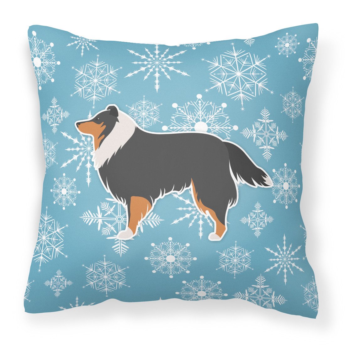 Winter Snowflake Sheltie/Shetland Sheepdog Fabric Decorative Pillow BB3530PW1818 by Caroline's Treasures