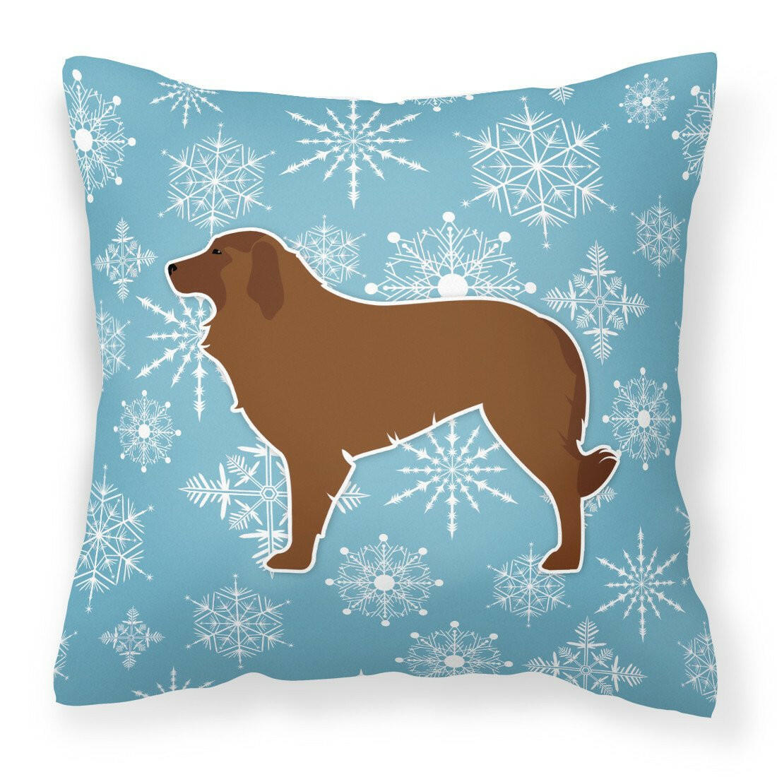 Winter Snowflake Portuguese Sheepdog Dog Fabric Decorative Pillow BB3531PW1818 by Caroline&#39;s Treasures