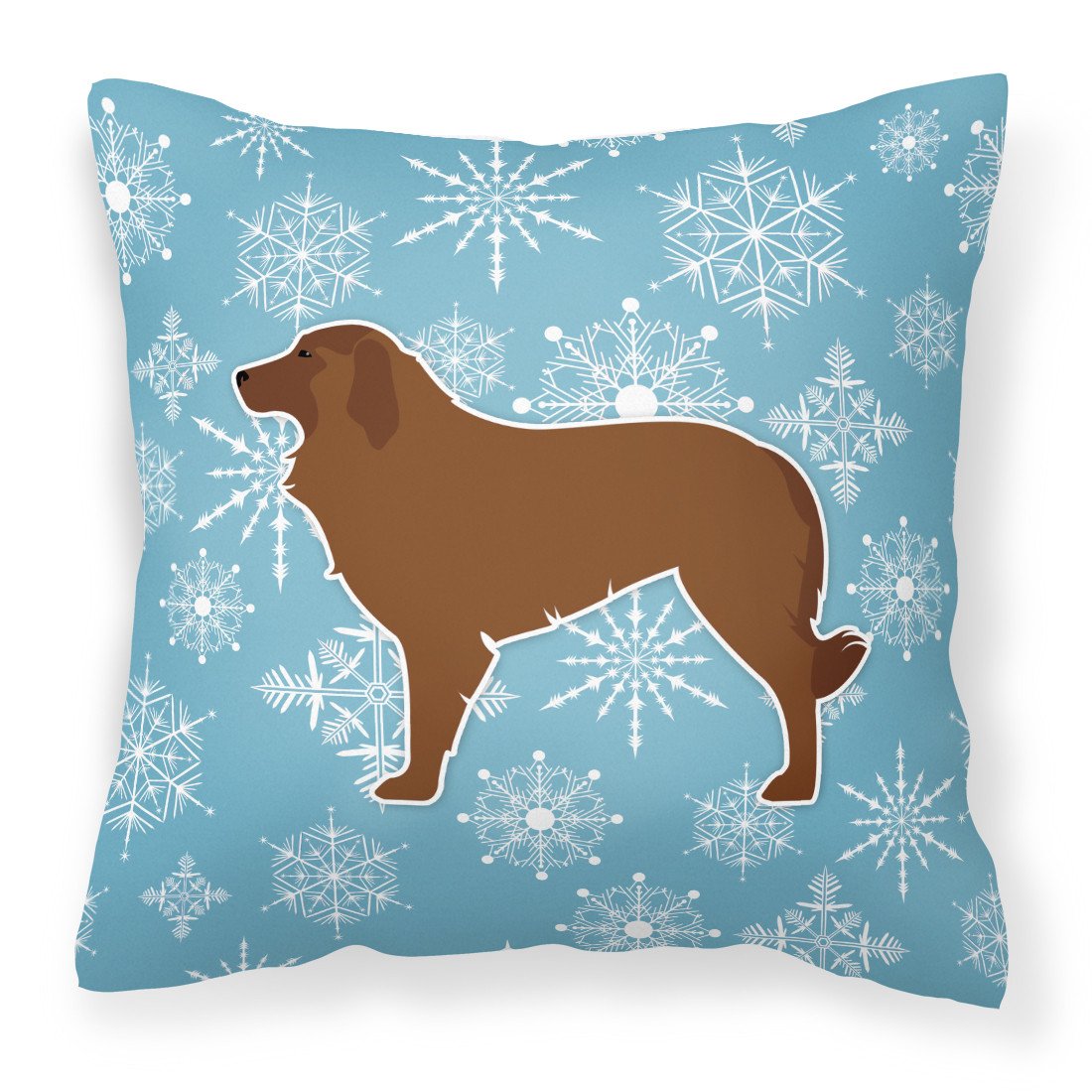 Winter Snowflake Portuguese Sheepdog Dog Fabric Decorative Pillow BB3531PW1818 by Caroline's Treasures