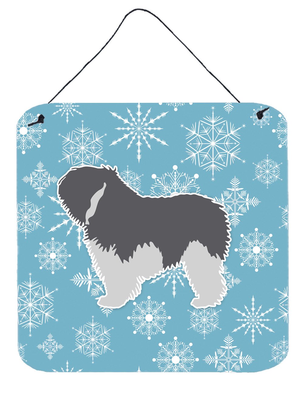 Winter Snowflake Polish Lowland Sheepdog Dog Wall or Door Hanging Prints BB3532DS66 by Caroline's Treasures