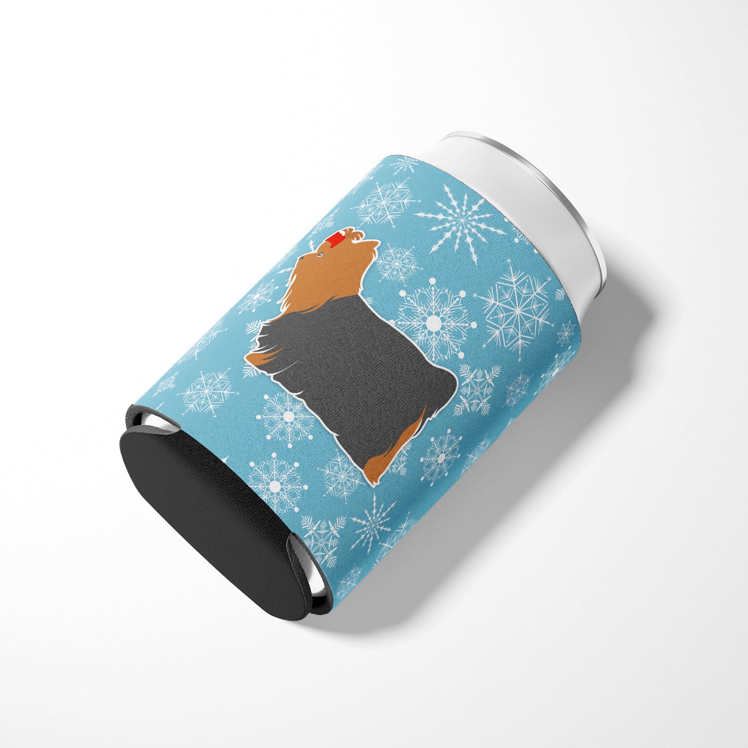 Winter Snowflake Yorkshire Terrier Yorkie Can or Bottle Hugger BB3534CC  the-store.com.