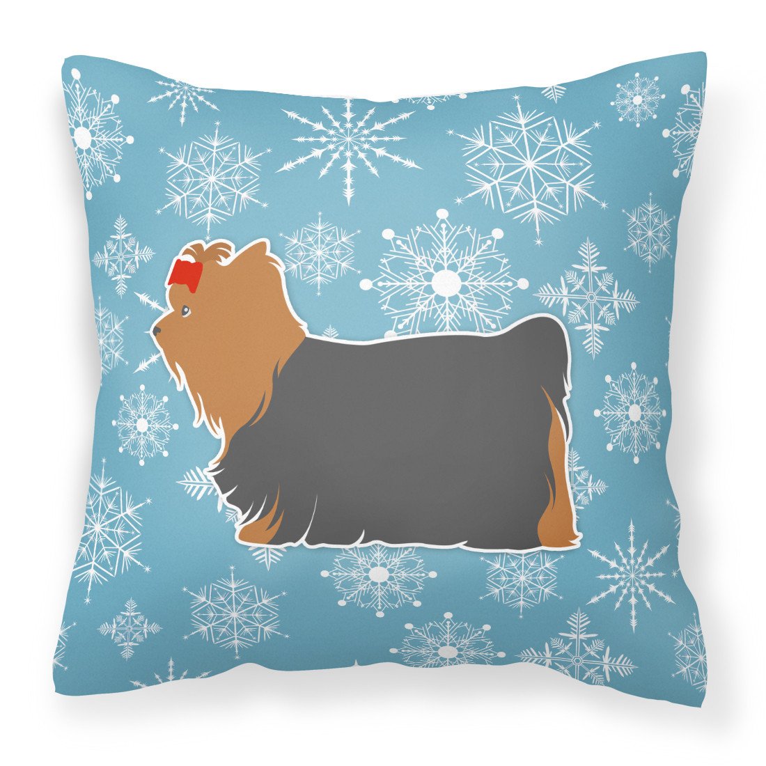 Winter Snowflake Yorkshire Terrier Yorkie Fabric Decorative Pillow BB3534PW1818 by Caroline's Treasures