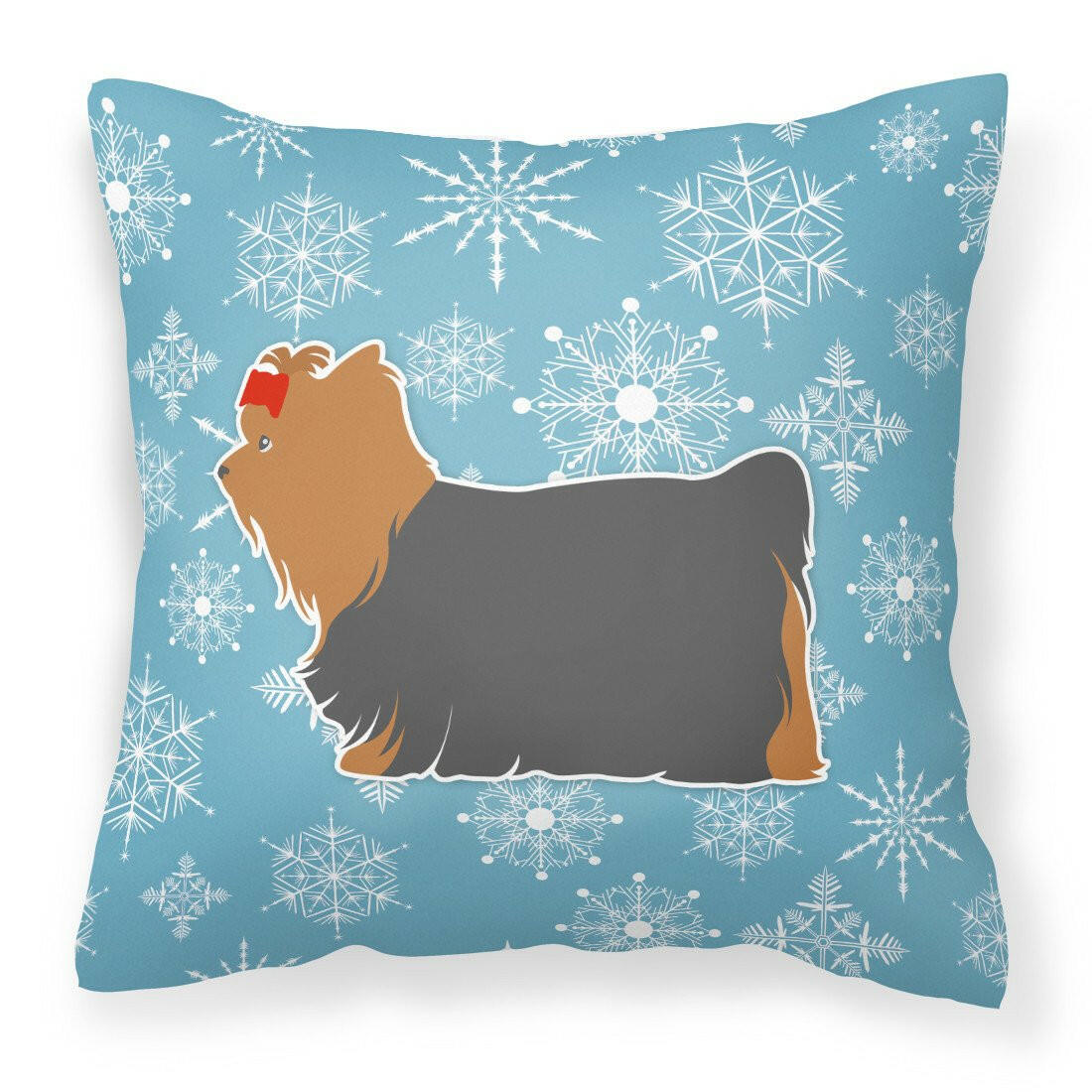 Winter Snowflake Yorkshire Terrier Yorkie Fabric Decorative Pillow BB3534PW1818 by Caroline&#39;s Treasures