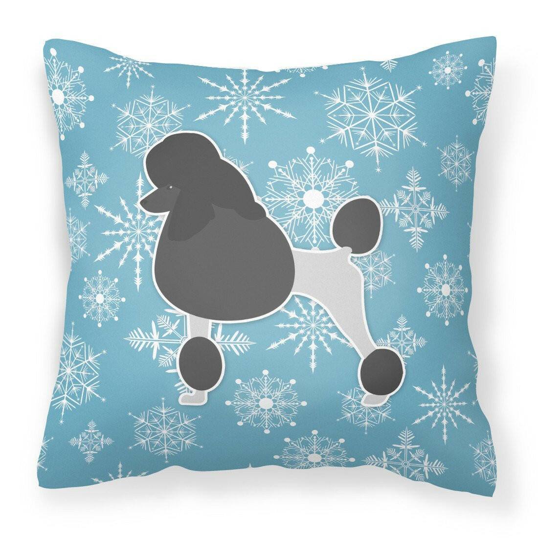 Winter Snowflake Poodle Fabric Decorative Pillow BB3539PW1818 by Caroline's Treasures