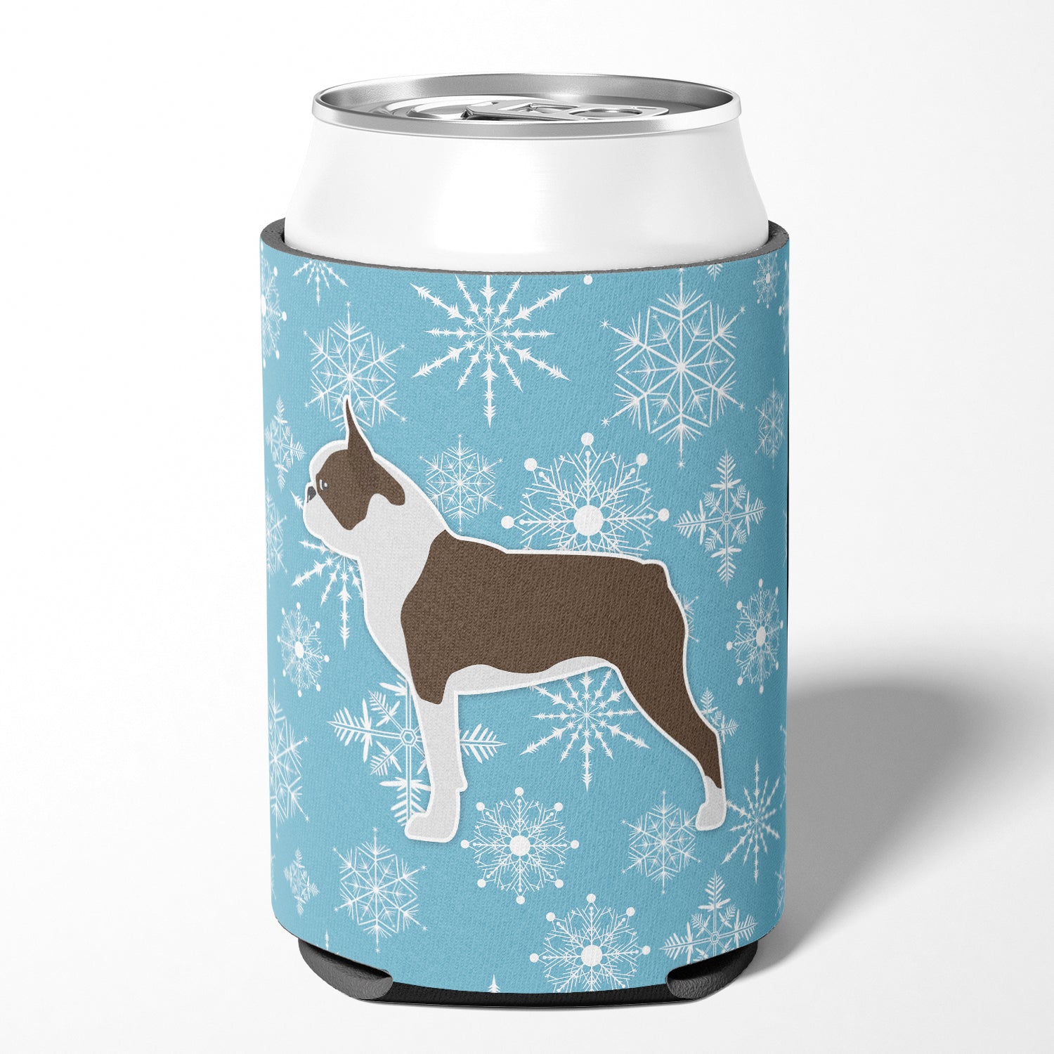 Winter Snowflake Boston Terrier Can or Bottle Hugger BB3544CC  the-store.com.