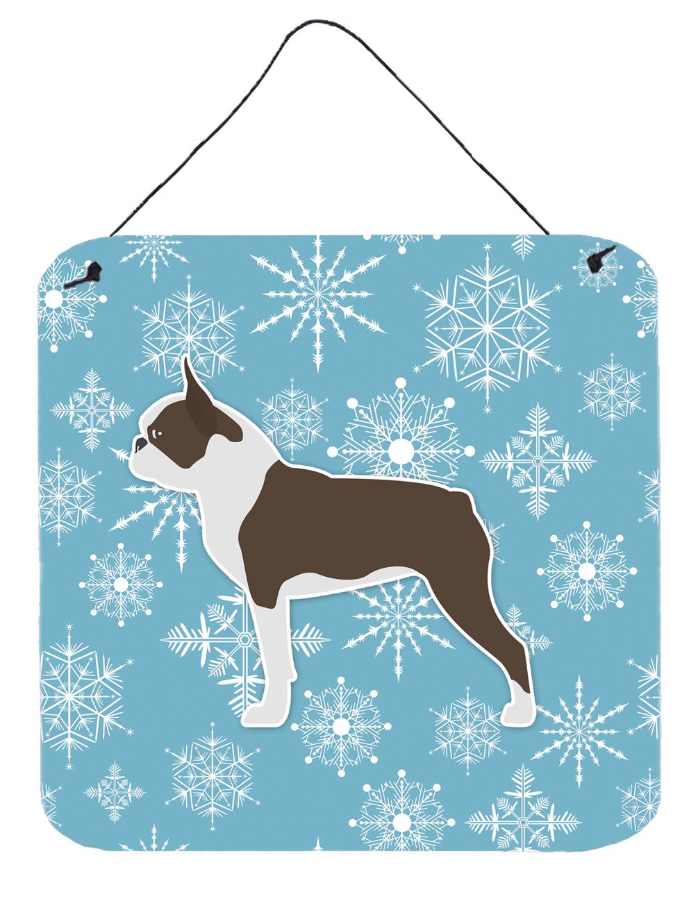 Winter Snowflake Boston Terrier Wall or Door Hanging Prints BB3544DS66 by Caroline&#39;s Treasures