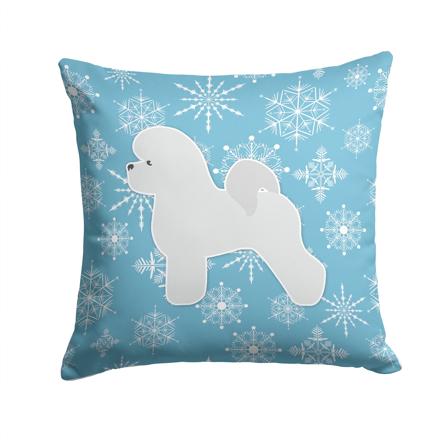 Winter Snowflake Bichon Frise Fabric Decorative Pillow BB3545PW1414 - the-store.com